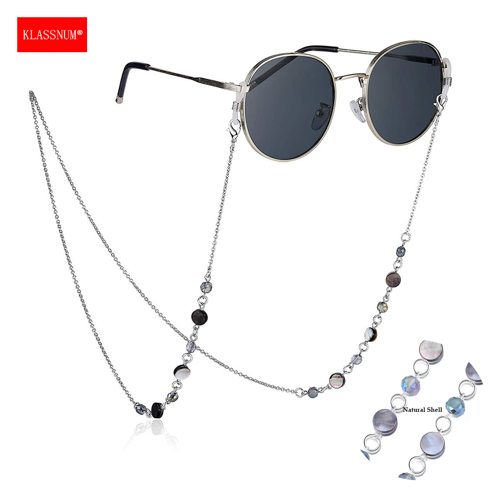 Sunglass Retainer Cord - KLASSNUM Brillenkette für Damen, natürliche Muschel,