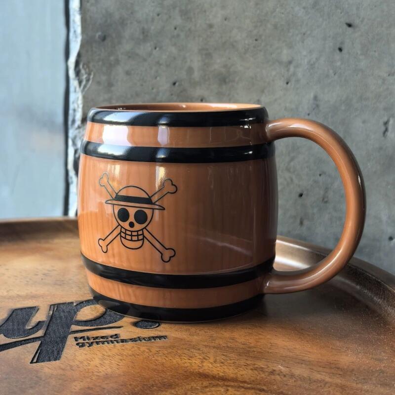 Bucket Hat Straw - One Piece Keramikbecher Strohhut-Eimer-Becher Cartoon-Kaffeetasse Niedlicher