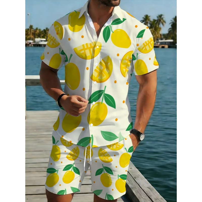 Herren Leinen-Print Kurzarmhem – Short Linen Drawstring Bewertung und Preis