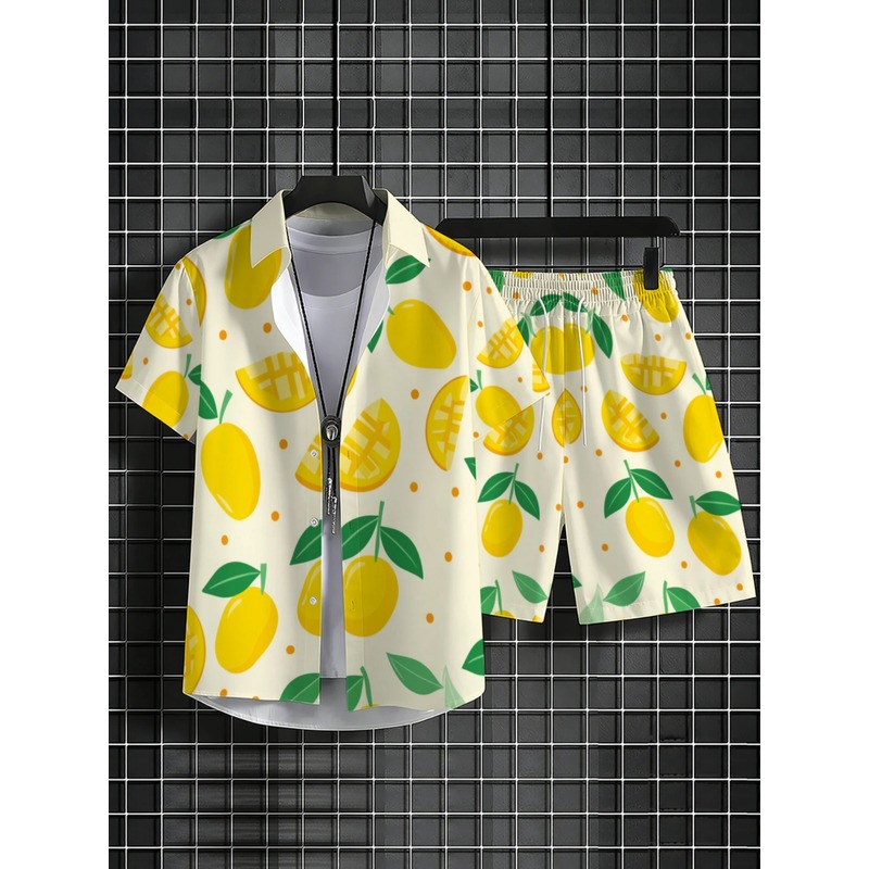 Herren Leinen-Print Kurzarmhem – Short Linen Drawstring Bewertung und Preis