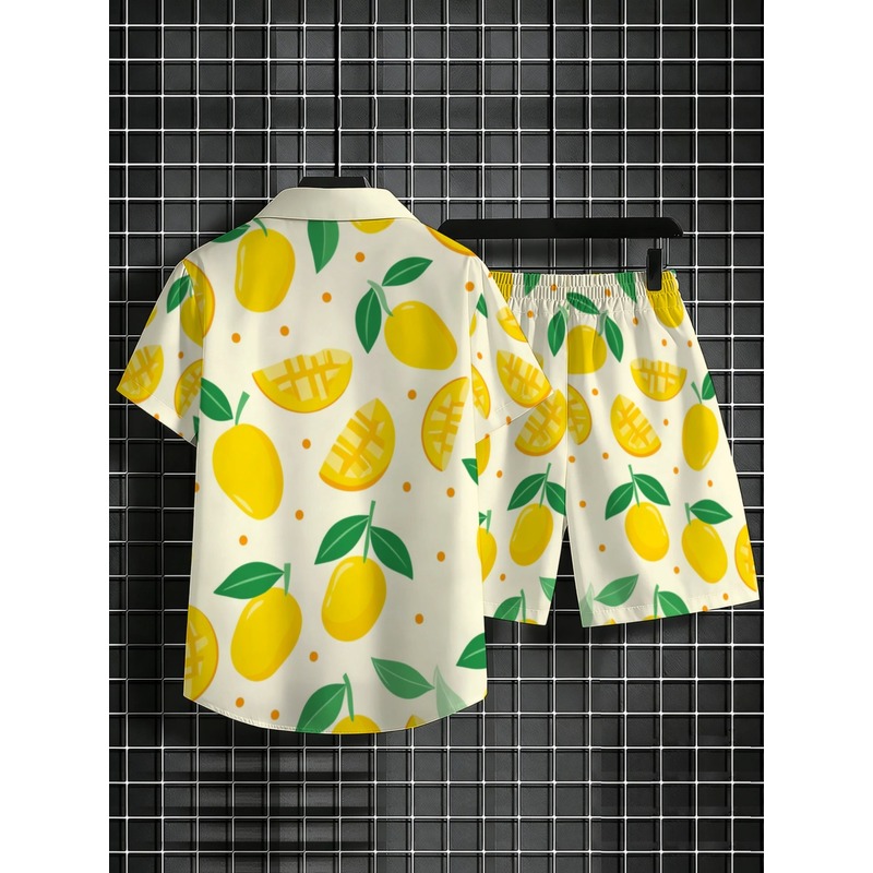 Herren Leinen-Print Kurzarmhem – Short Linen Drawstring Bewertung und Preis