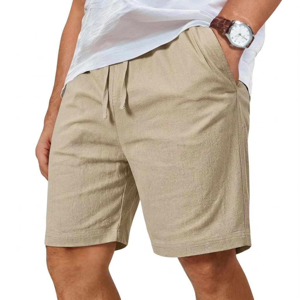 Übergroße Baumwoll-Leinen-Shor – Short Linen Drawstring Bewertung und Preis