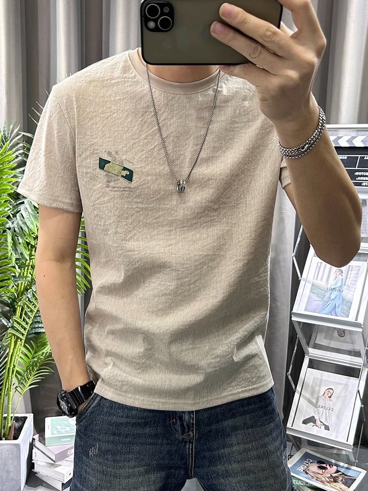 Männliche T-Shirts Hemden weiß – Short Linen Drawstring Bewertung und Preis
